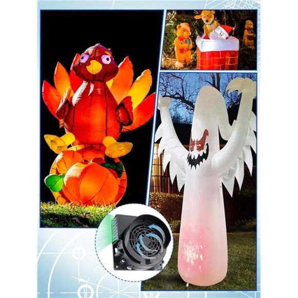 2 Pack Inflatable Fan Replacement, 3100RPM Air Blowers with 12V 1.2A Adapters - Picture 6 of 7